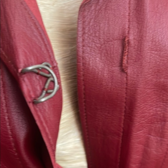 DKNY Red Leather Jacket - Picture 5 of 9